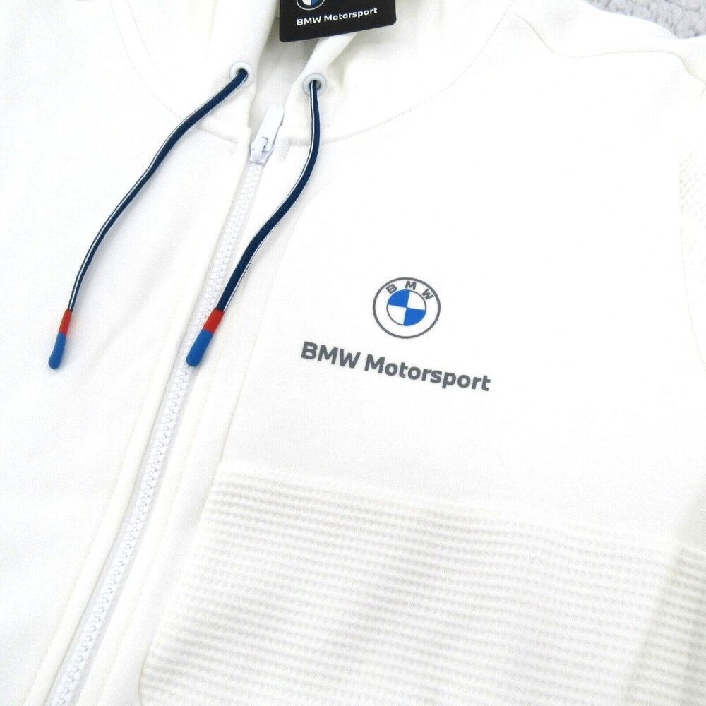 Puma BMW M Motorsport White Hoodie Full Zip Sweat Jacket Men's Size Large NEW - Picture 4 of 16